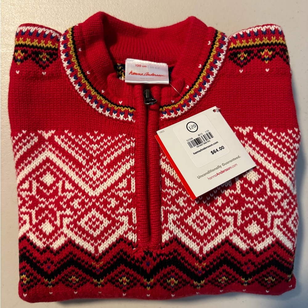 NWT 6-7 (120 cm) Hanna Andersson boys sweater